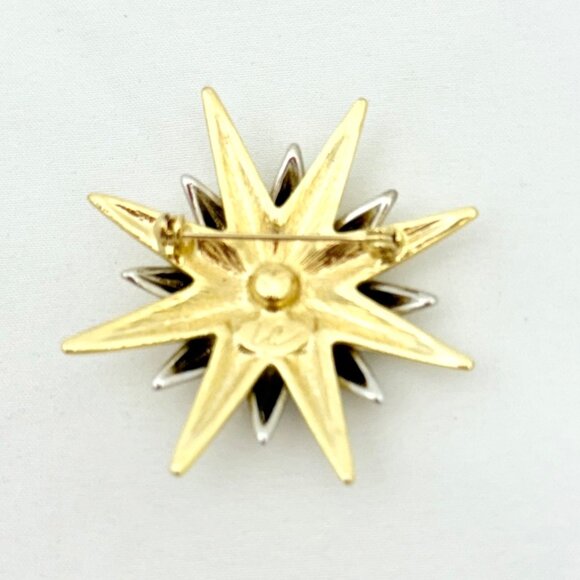 Vintage Liz Claiborne Moon/Star/Sunburst Celestial Brooch/Pin in Original Box - Picture 8 of 9